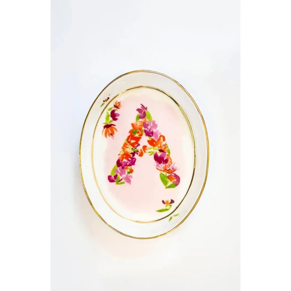 Anthropologie Kiana Mosley Monogram Trinket Dish